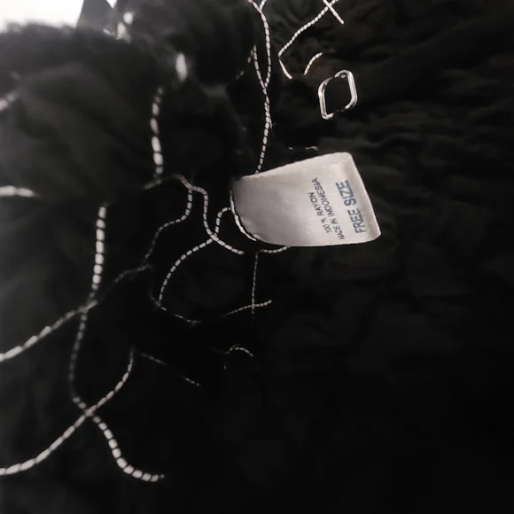 Just From Bali Black Spaghetti Strapped Dress Or Beach Cover O/S - Picture 5 of 7